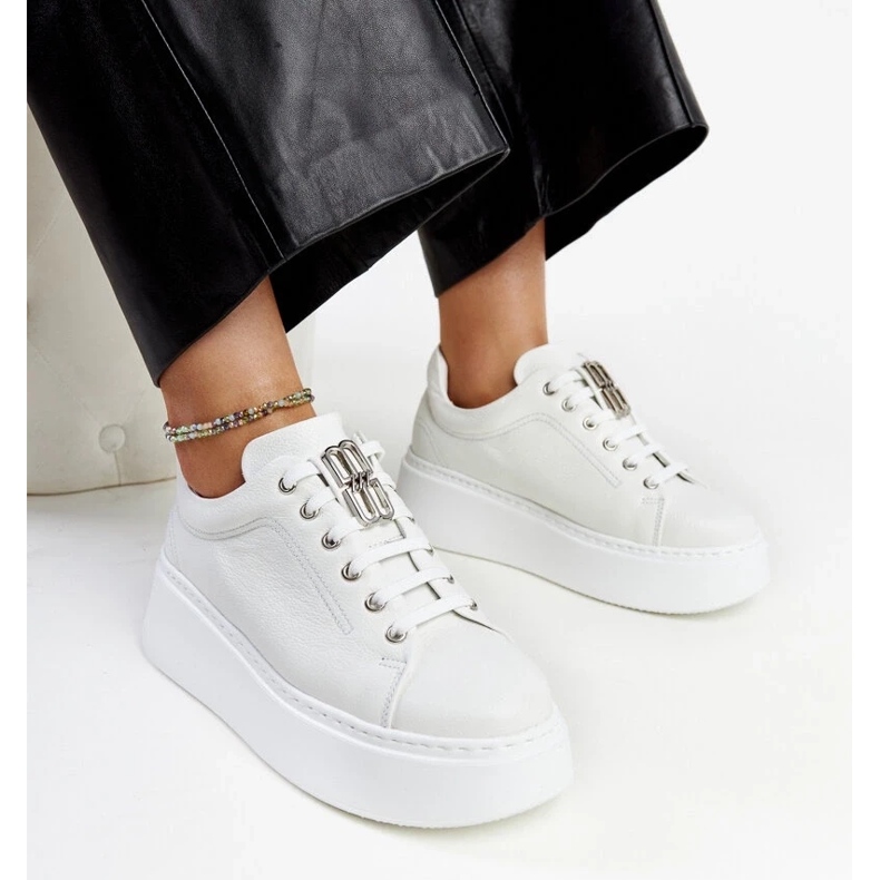 D/GMR Karino vita läder sneakers