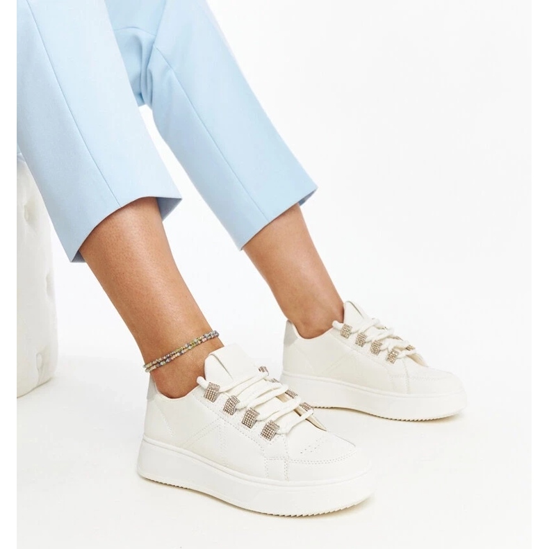 D/GMR Beige sneakers med tjock Walida-sula