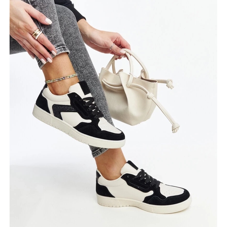 D/GMR Juwan vita och svarta glitter sneakers