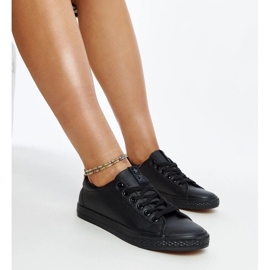 D/GMR Svarta eco-läder sneakers Luz