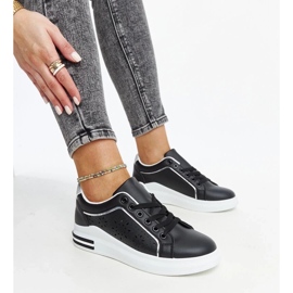 D/GMR Svarta genombrutna sneakers med Zorka glitter