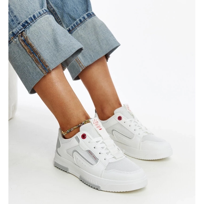 Vita Cross Jeans-sneakers för kvinnor