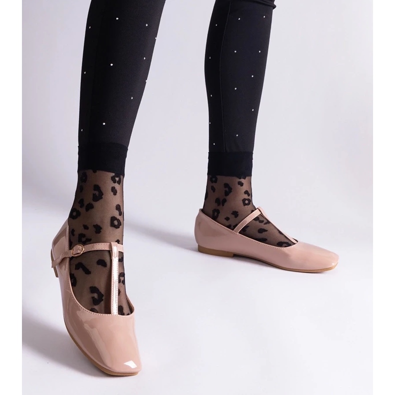 D/CEO Beige balettlägenheter i lackskinn med Marseille-bälte