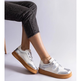 D/CEO Mena silver sneakers med kardborreknäppning