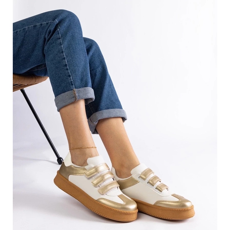 D/CEO Mena guldsneakers med kardborreknäppning gyllene