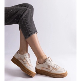 D/CEO Beige sneakers med Quica gummisula