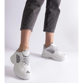 D/CEO Vita damsneakers med glitterinlägg Caraballo