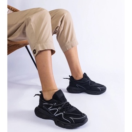 D/CEO Svarta damsneakers med massiv Colunga-sula