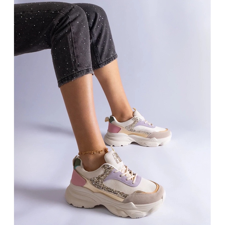 D/CEO Flerfärgade sneakers med glitter Clorinda-inlägg mångfärgad