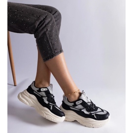 D/CEO Svarta sneakers med Rigel glitterinlägg