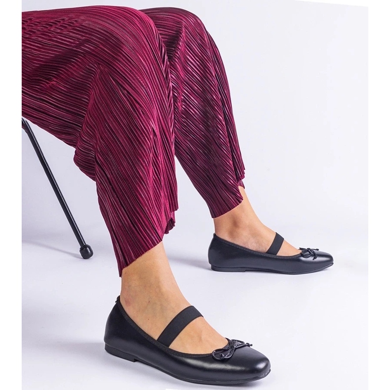 D/CEO Svarta balettkläder med ett elastiskt band och en dekorativ Newton-rosett