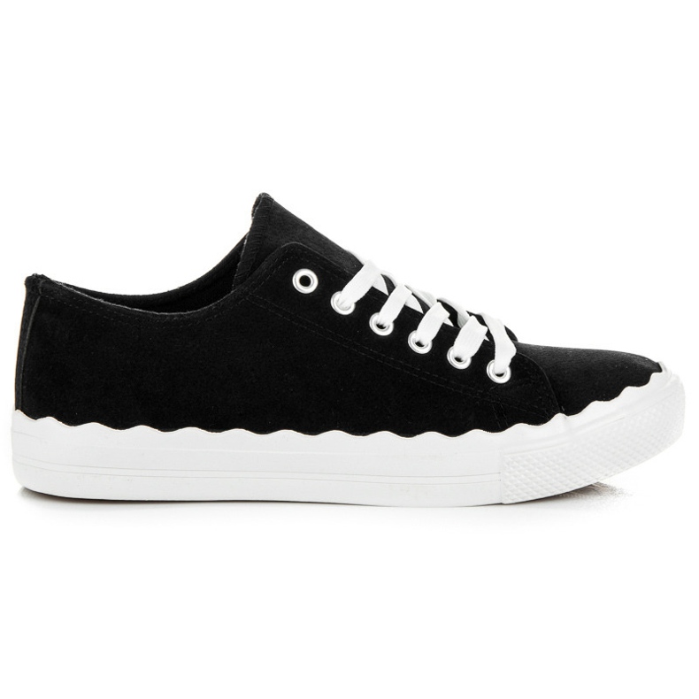 Knytna sneakers svart