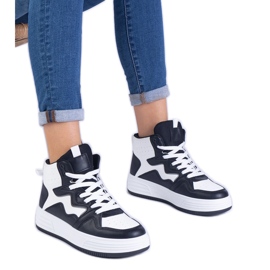 Kvinnors vita och vita sneakers svart