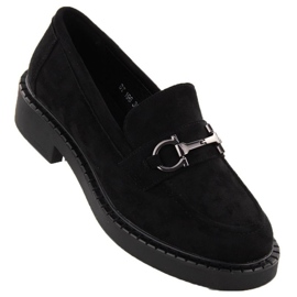 Sergio Leone SK455A Moccasins svart med en prydnad