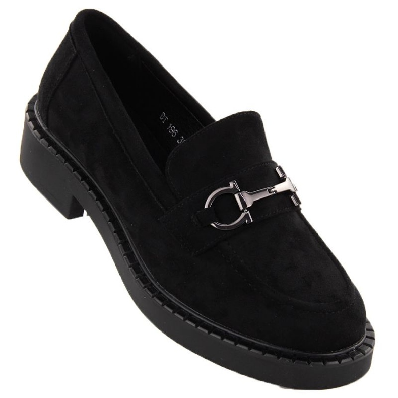 Sergio Leone SK455A Moccasins svart med en prydnad