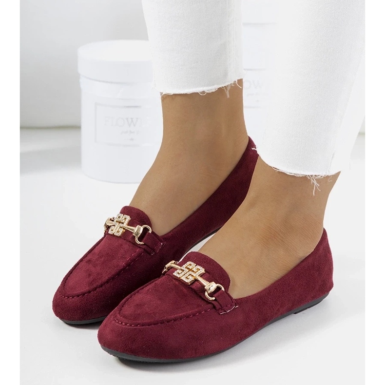 D/CEO Vinröda mockasiner med Cardoso-spänne