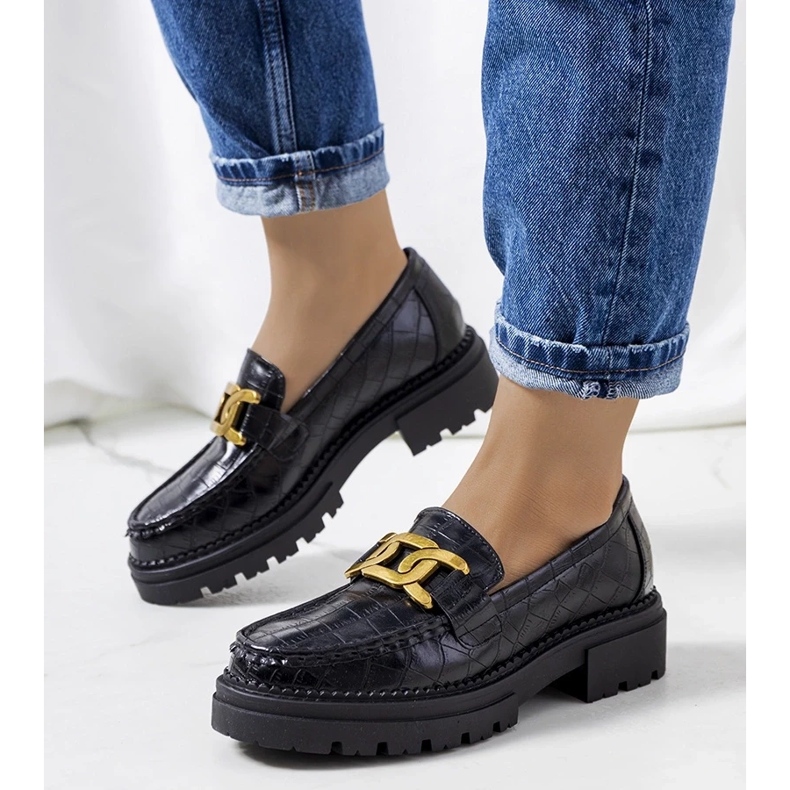 D/CEO Svarta loafers på hög Zanen-sula