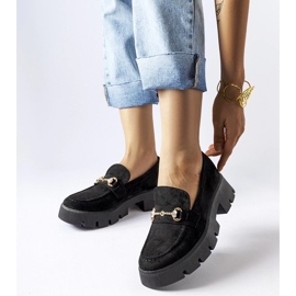 D/CEO Svarta mockasiner med spänne och strass från Gaiola