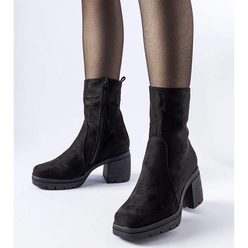 D/CEO Svarta stövlar på Eco-Eco-Zamsz Agordino Post av fotleden