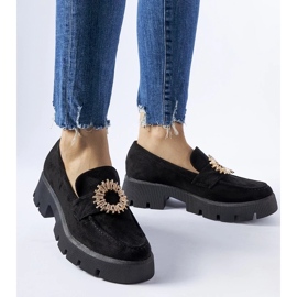 D/CEO Svarta mockasiner dekorerade med ett Stanislas-spänne