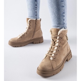 D/CEO Beige isolerade ankelboots gjorda av Pompei eko-mocka