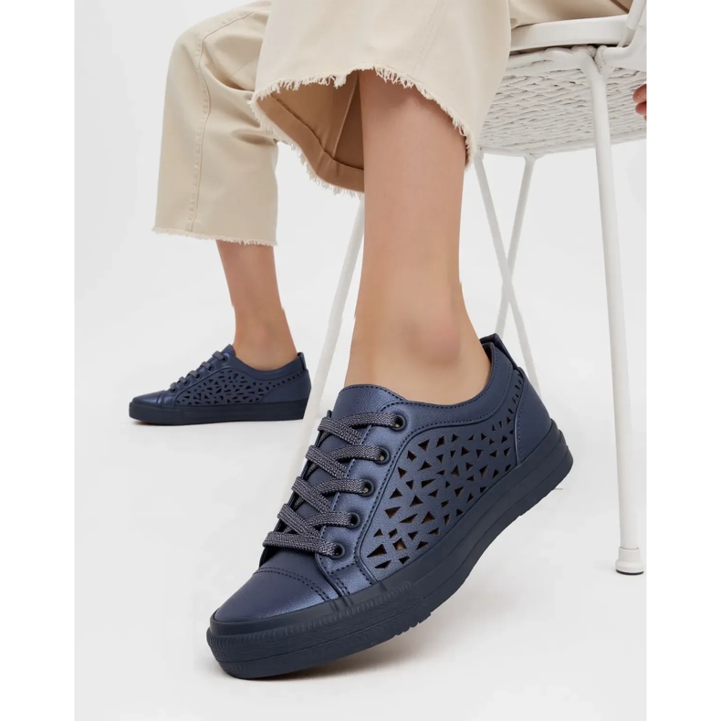 Kvinnors belvio blå sneakers