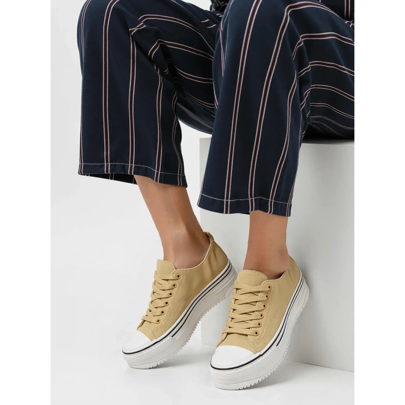 Kvinnors kestor khaki sneakers beige