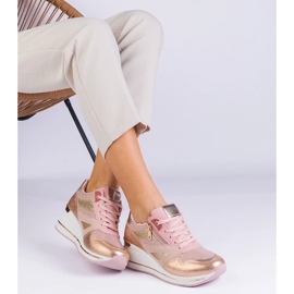 D/CEO Rosa sportsneakers på plattformen dekorerad med glitter och den metalliska Evklad -insatsen