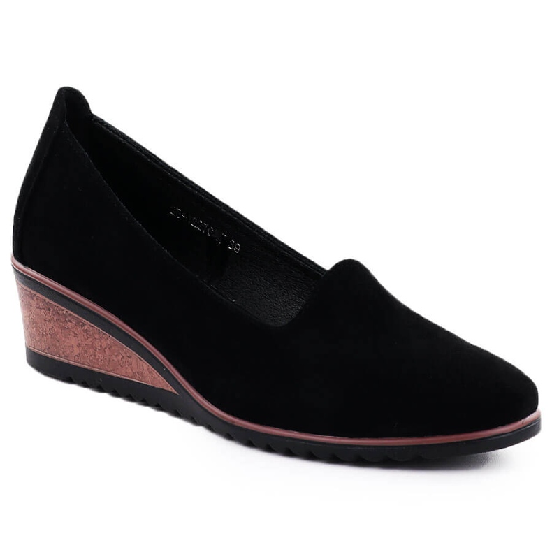 Skor på kilar mocka svart potocki sz12276