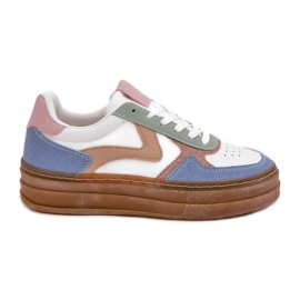 Kvinnors smyger med glitter på plattformen blå