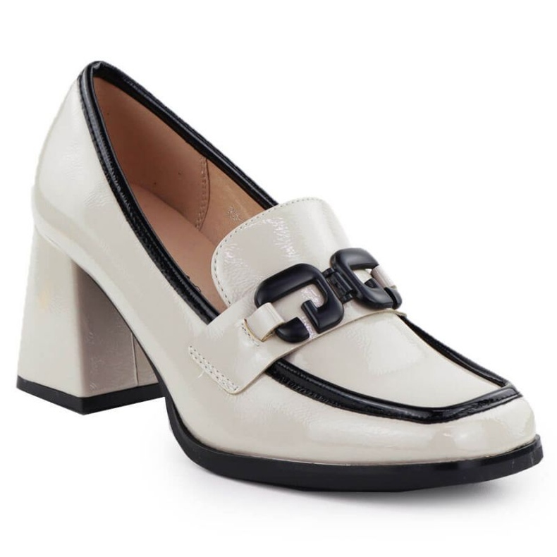 Målade skor potocki sz12553 med en prydnad beige