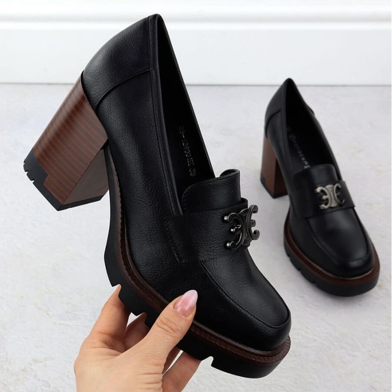 Moccasin -skor på Potocki Post i SZ12403 WOL287 svart