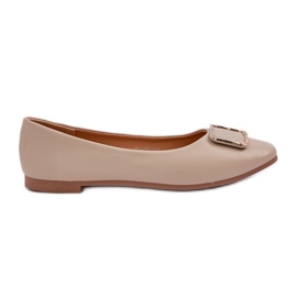 Eco Leather Ballerinas med beige dekoration