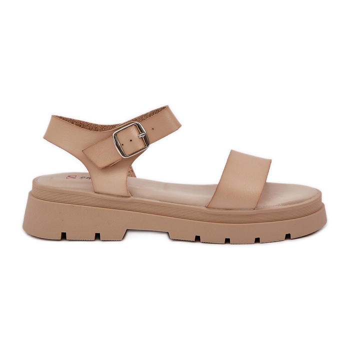 Kvinnors sandaler på plattformen beige