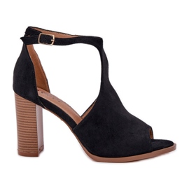 Sandaler på Eco Suede Post Black svart