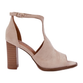 Sandaler på Eco Suede Pillar Light Beige