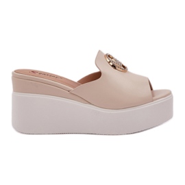 Affinders med en lätt pärldekoration beige