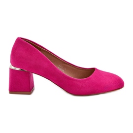 Eco Suede Pumps på pelaren Fuchsia rosa