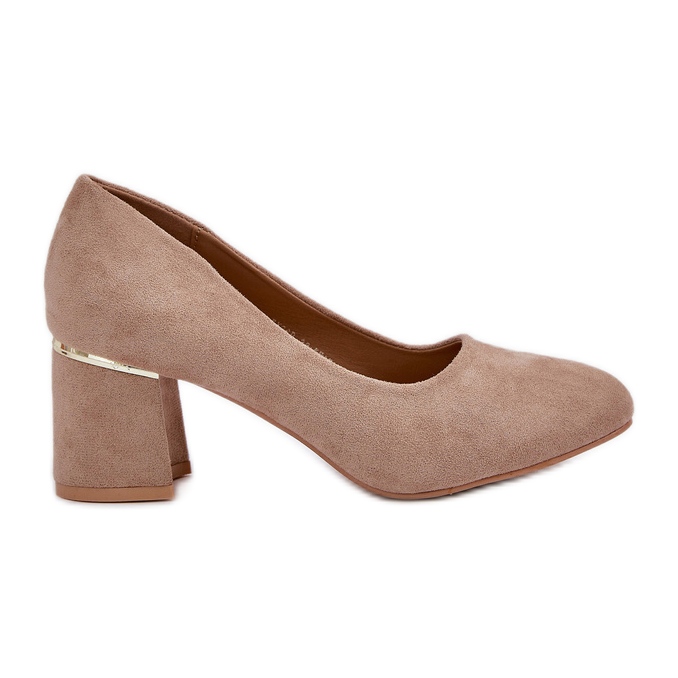 Eco Suede Pumpar på den mörka storleken beige