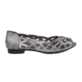 Jezzi Silver Openwork Ballerinas med bara fingrar