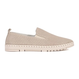 Goodin Lätt beige läderloafers