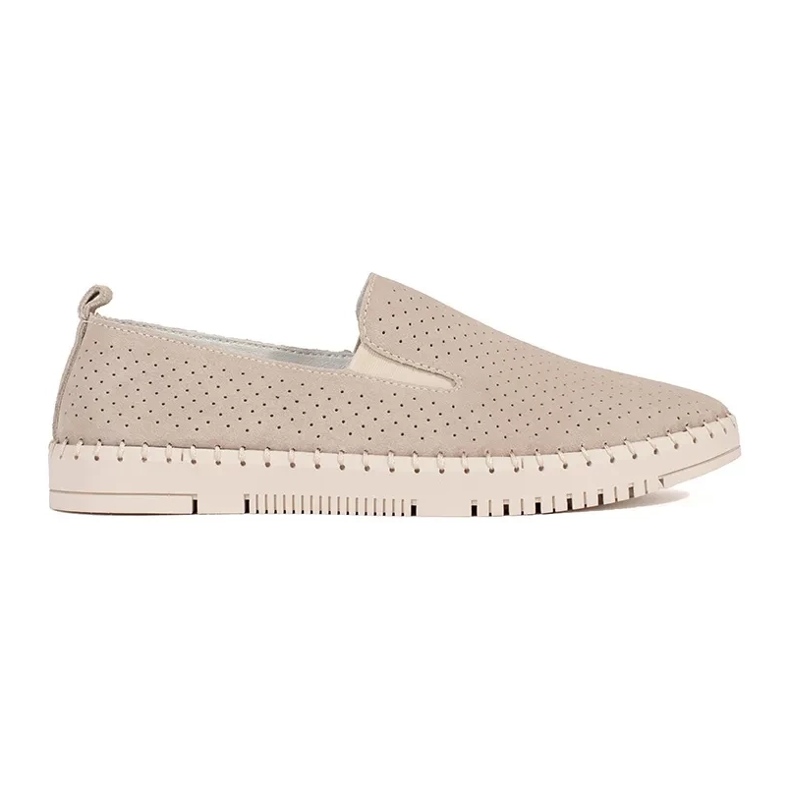 Goodin Lätt beige läderloafers
