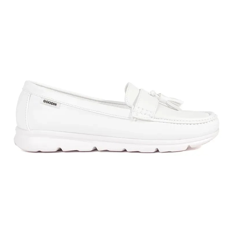 Goodin Vita loafers med fransar på en låg kil