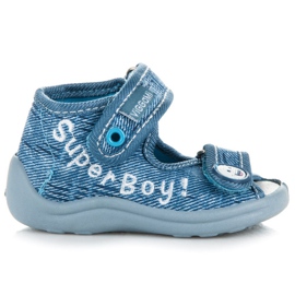 Viggami Denimskor med kardborrband blå