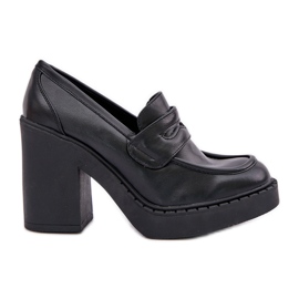 Pumpar på en massiv pelare med ekoläder svart