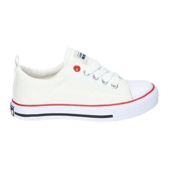 American Club Barns vita klassiska bundna amerikanska LH25 -sneakers