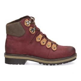 Olivier Women's Leather Pollonus Bourgogne 5-0958-013 röd