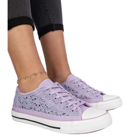 Violet OpenWork kvinnors sneakers purpur