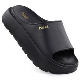 Big Star Kvinnors sport flip flops på en tjock sula svart stor stjärna RR274A567