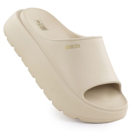 Big Star Kvinnors sportflip flops på en tjock sule beige stor stjärna RR274A569